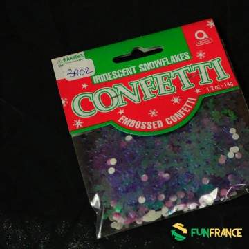 FUNFRANCE - Articles de fête et produits Hi-Tech : Confettis de table flocons de neige violet - 1.791667€ - Sachet de confettis 