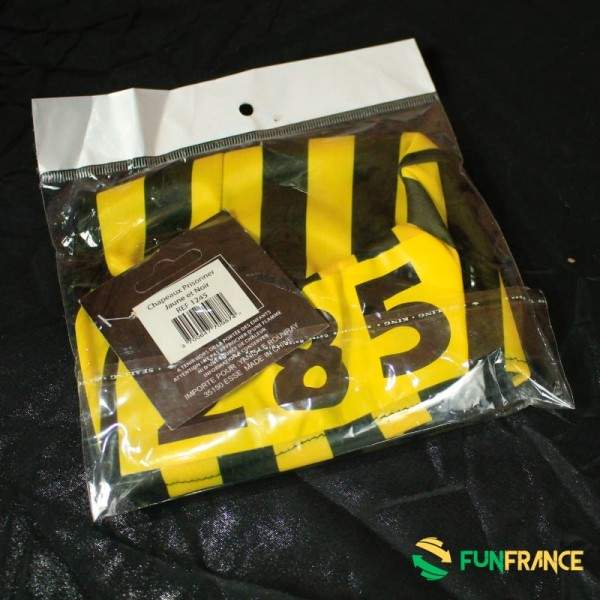 FUNFRANCE - Articles de fête et produits Hi-Tech : Chapeau de bagnard Jaune et noir - 3.958333€ - Chapeau de bagnard Jaune et no
