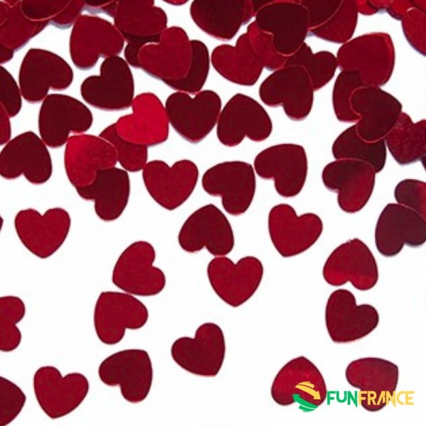 FUNFRANCE - Articles de fête et produits Hi-Tech : Paillette décoration de table coeur rouge - 1.166667€ - Paillettes décoration