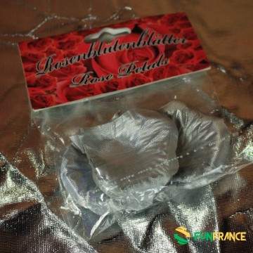FUNFRANCE - Articles de fête et produits Hi-Tech : Pétales de roses artificiel ARGENT - 80 pièces - 1€ - Sachet de pétales de ro