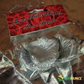 Pétales de roses artificiel ARGENT - 80 pièces
