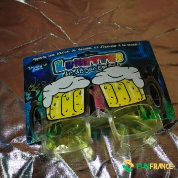 FUNFRANCE - Articles de fête et produits Hi-Tech : Lunettes de fête verres de bières - 2.125€ - Lunettes de fête verres de bière