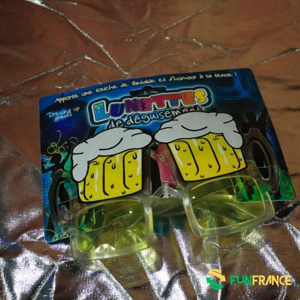 FUNFRANCE - Articles de fête et produits Hi-Tech : Lunettes de fête verres de bières - 2.125€ - Lunettes de fête verres de bière