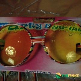 Lunettes de fête Hippy jaunes avec boucles d'oreilles