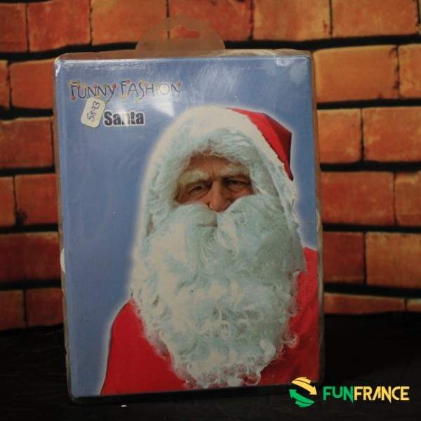 FUNFRANCE - Articles de fête et produits Hi-Tech : Barbe blanche père Noël standard - 7.416667€ - Perruque et barbe du père Noël