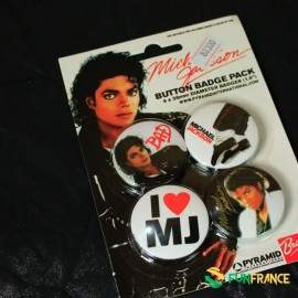 Pack pins Michael Jakson BAD (Lot de 4) 3,8cm