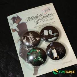 Pack pins Michael Jackson 1958-2009 (Lot de 4) 3,8cm