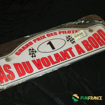 FUNFRANCE - Articles de fête et produits Hi-Tech : Plaque métallique blanche "As du volant à bord" - 4.041667€ - Plaque métalliq