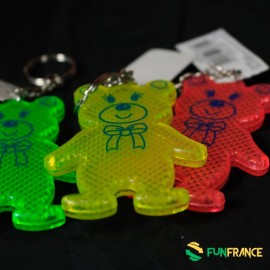 Porte clef nounours catadioptre 7 cm