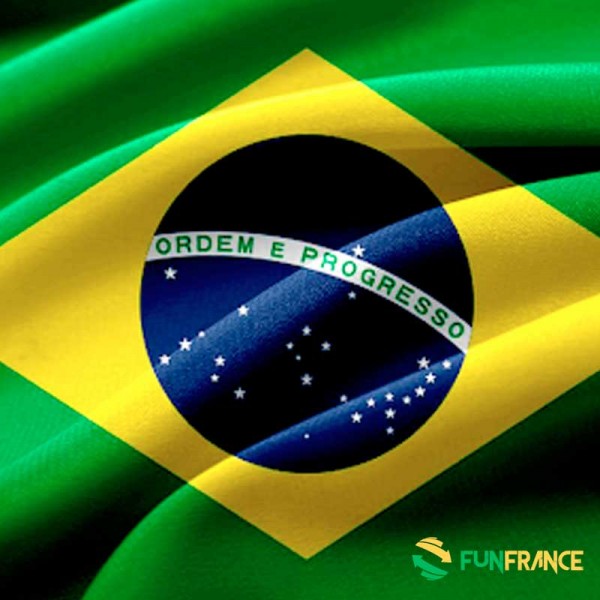 FUNFRANCE - Articles de fête et produits Hi-Tech : Drapeau Brésil 90x150cm - 4.125€ - Drapeau Brésil. Matière 100% polyester. Di
