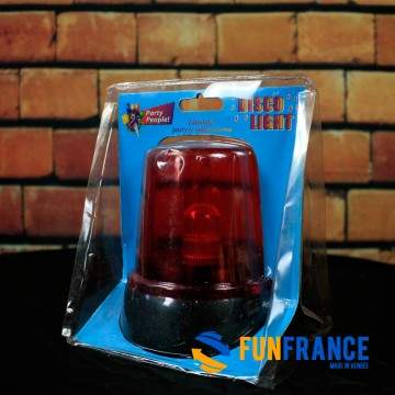 FUNFRANCE - Articles de fête et produits Hi-Tech : Gyrophare rouge à piles 11cm - 3.541667€ - Lampe gyrophare sur socle, avec in