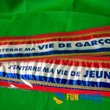 FUNFRANCE - Articles de fête et produits Hi-Tech : Echarpe officielle "j'enterre ma vie de garçon' - 8.25€ - Cette écharpe d'ent