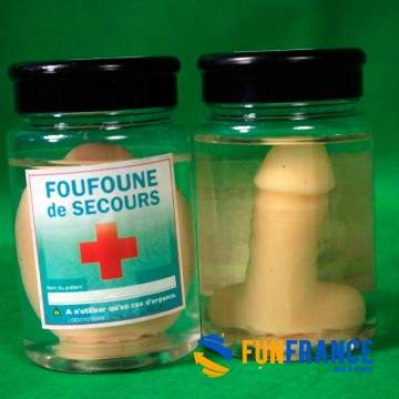 FUNFRANCE - Articles de fête et produits Hi-Tech : Zizi de secours en bocal - 5.75€ - En cas d'urgence uniquement. Zizi de secou
