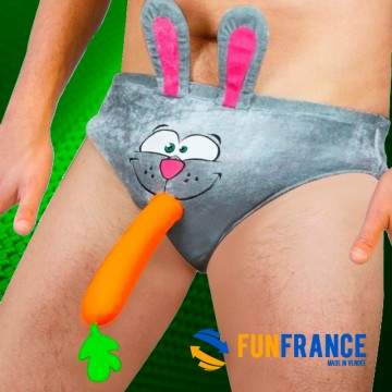 FUNFRANCE - Articles de fête et produits Hi-Tech : Slip Jeannot carotte - 7.75€ - Mettez en avant votre carotte en peluche lors 