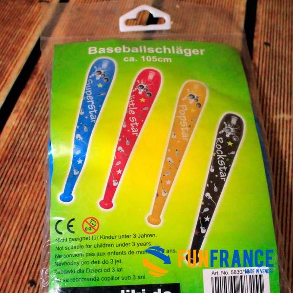 FUNFRANCE - Articles de fête et produits Hi-Tech : Batte de Baseball gonflable 105 cm - 1.916667€ - Batte de baseball gonflable 