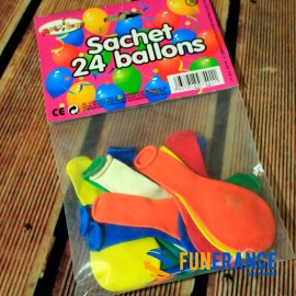 Sachet 24 ballons gonflables 25cm