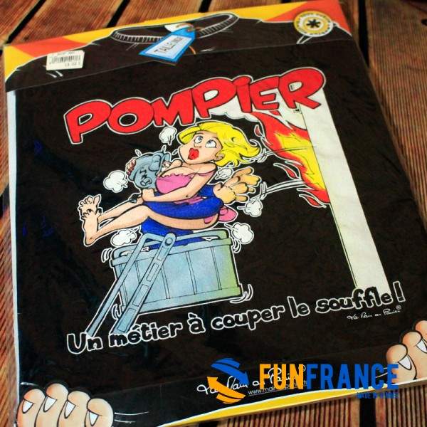 FUNFRANCE - Articles de fête et produits Hi-Tech : T-shirt humour POMPIER - 11.583333€ - T-Shirt pompier, un métier à couper le 