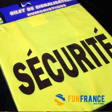FUNFRANCE - Articles de fête et produits Hi-Tech : T-shirt humour fluo SECURITE - 5.416667€ - T-shirt SECURITE fluo, taille uniq