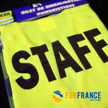FUNFRANCE - Articles de fête et produits Hi-Tech : T-shirt humour fluo STAFF - 5.416667€ - T-Shirt STAFF. Indiquez à vos invité 