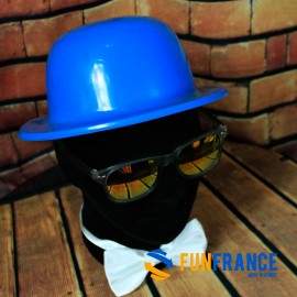 Chapeau melon plastique enfant Bleu