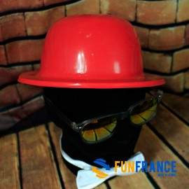 Chapeau melon plastique enfant Rouge