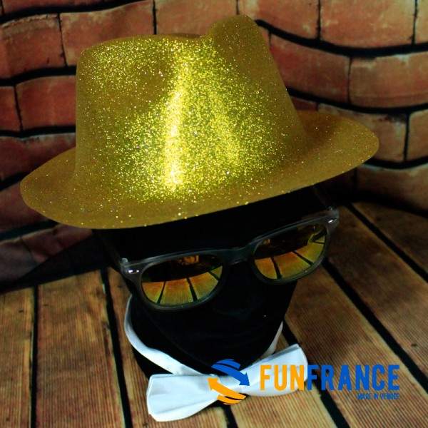 FUNFRANCE - Articles de fête et produits Hi-Tech : Chapeau disco pailleté Jaune - 2.733333€ - Chapeau disco pailleté jaune. Donn