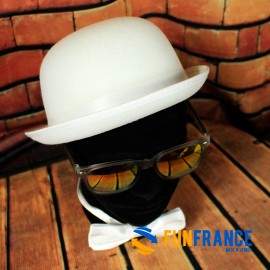 Chapeau melon Blanc feutrine
