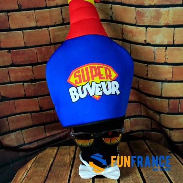 FUNFRANCE - Articles de fête et produits Hi-Tech : Toque chapeau humour Super Buveur - 6.208333€ - Toque chapeau humoristique "S