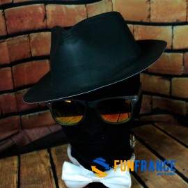 Chapeau Al Capone en plastique Noir