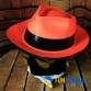 FUNFRANCE - Articles de fête et produits Hi-Tech : Chapeau Al Capone en PVC fluo orange - 1€ - Chapeau Al Capone fluo ORANGE ave