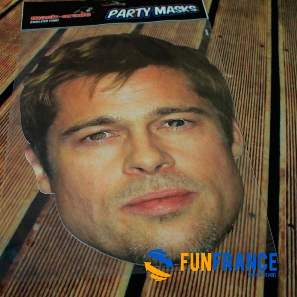 FUNFRANCE - Articles de fête et produits Hi-Tech : Masque carton STARS "Brad Pitt" - 4.916667€ - Déguisez vous en votre Stars pr
