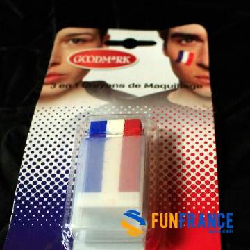 FUNFRANCE - Articles de fête et produits Hi-Tech : Maquillage GOODMARK stick équipe de France Bleu Blanc Rouge - 2.3€ - Stick bâ