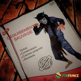 Déguisement costume sauvage bleu