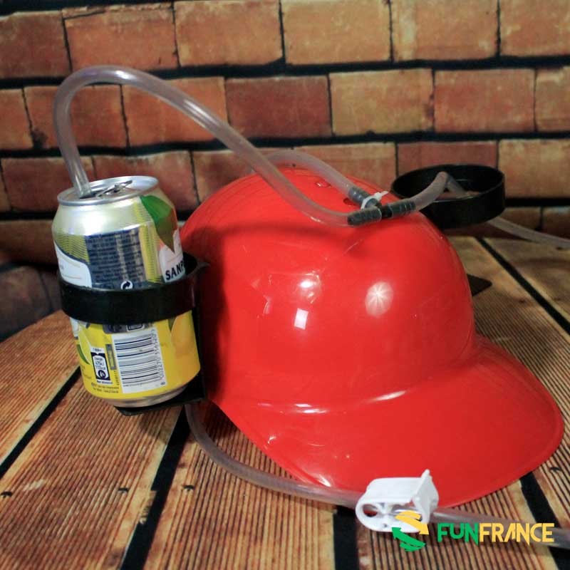 Casque porte canettes rouge